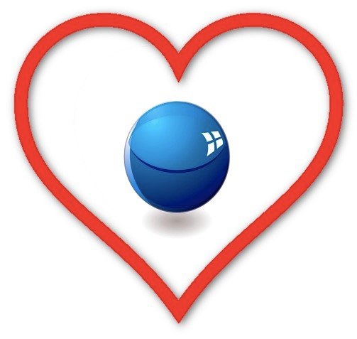 The Blue Marbles Project logo shows one blue marble floating inside an outlined heart in red.